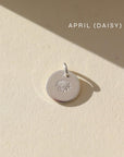 Birth Flower Necklace with Round Charm