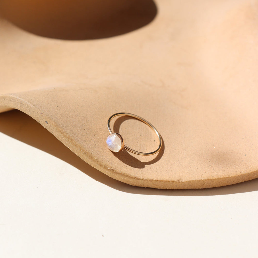 Faceted Moonstone Ring