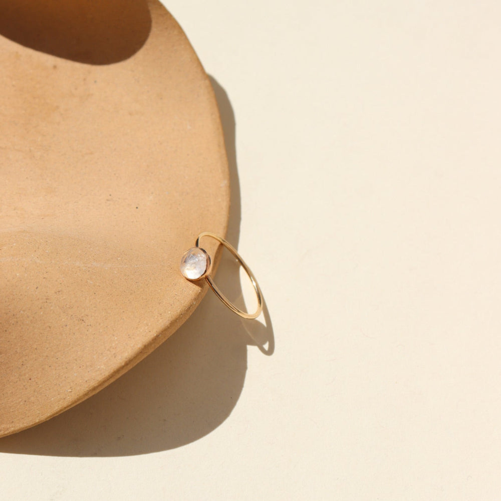 Faceted Moonstone Ring
