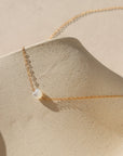 mother of pearl heart bead on simple 14k gold fill chain