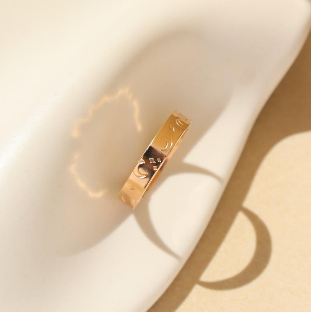 Starry Night Coin Hoops in 14k gold fill
