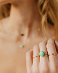  lucky ring, Chrysoprase gemstone, gemstone ring, sea foam green gemstone ring, handmade ring, token jewelry, women's fashion