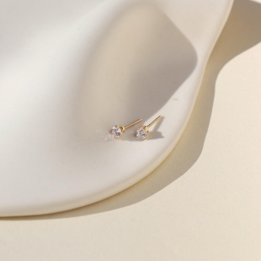Quinn Stud Earrings. Sterling Silver or 14k Gold Fill. Token Jewelry, handmade, hypoallergenic and waterproof.
