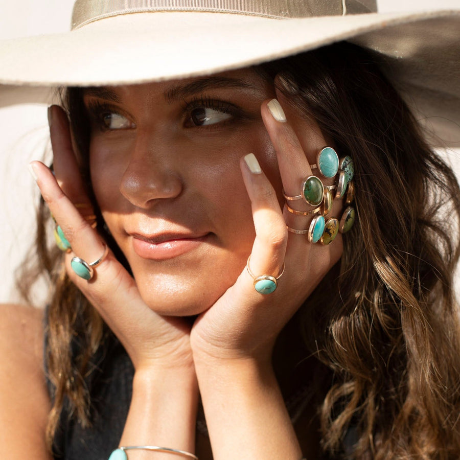 Model Wearing Turquoise Nomad Ring.