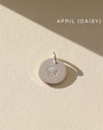 April Birth flower charm in 925 sterling silver