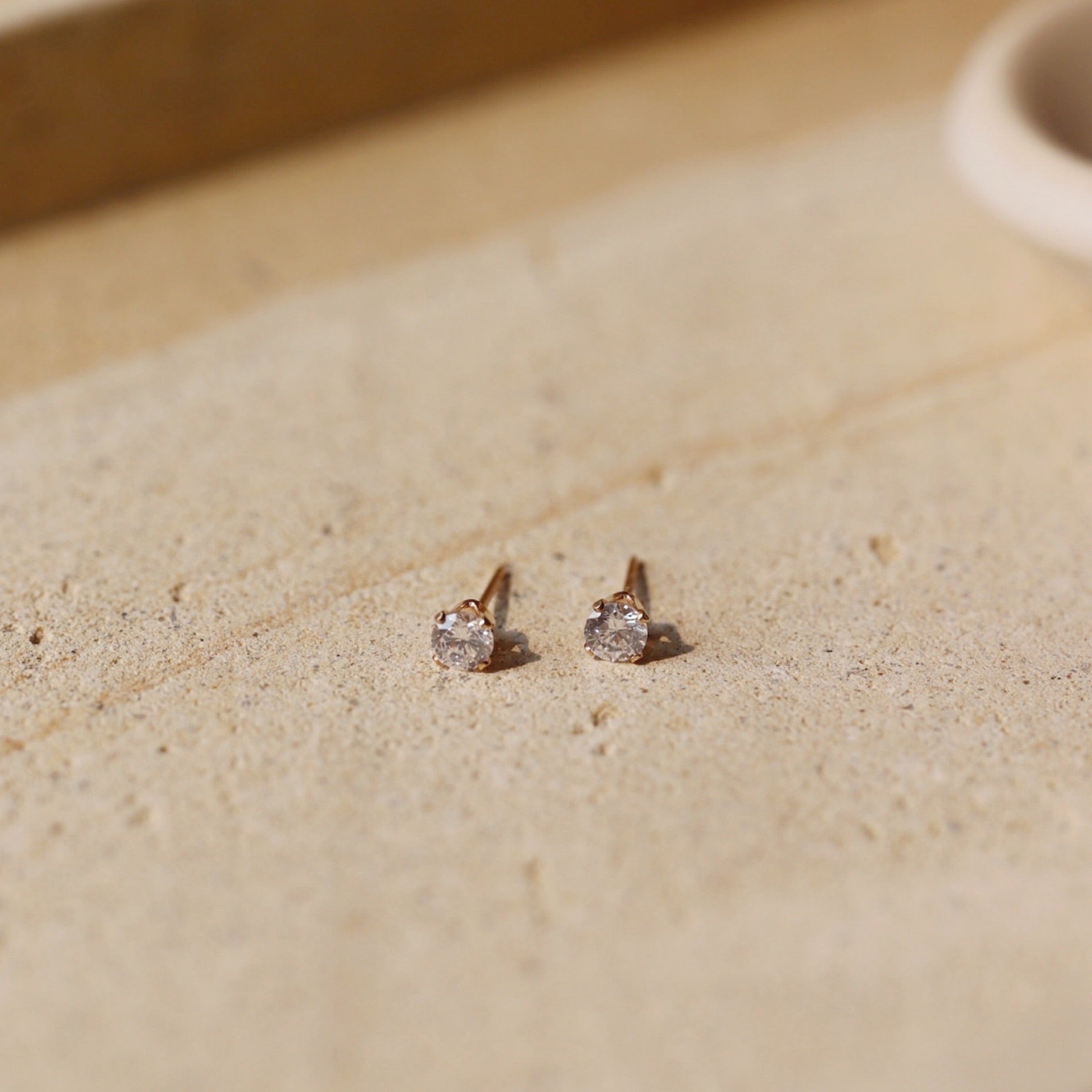 April Stud Earrings. Sterling Silver or 14k Gold Fill. Token Jewelry, handmade, hypoallergenic and waterproof.