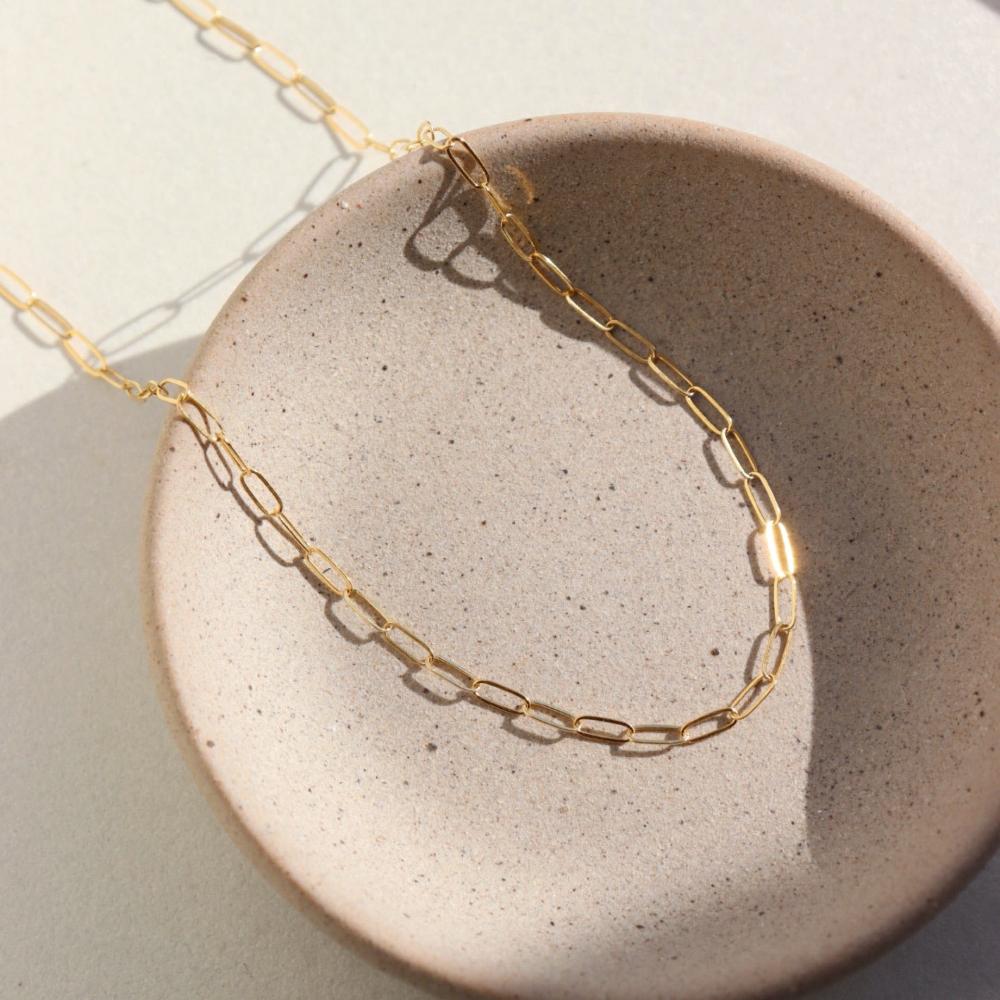 gold chain delicate chain cosette chain small paperclip chain Token Jewelry layered chains - Token Jewelry - Eau Claire Jewelry Store - Local Jewelry - Jewelry Gift - Women's Fashion - Handmade jewelry - Sterling Silver Jewelry - Gold filled jewelry - Jewelry store near me