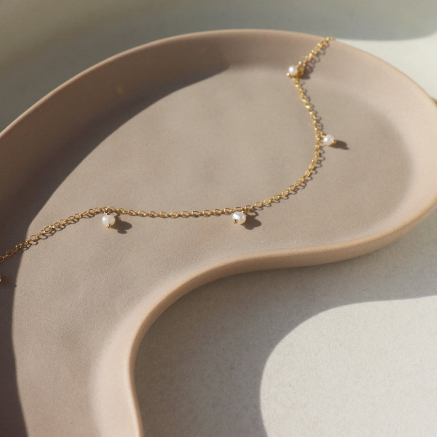 14k gold fill Delicate Pearl Necklace