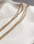 14k gold fill Demi Alexandra chain on a white plate