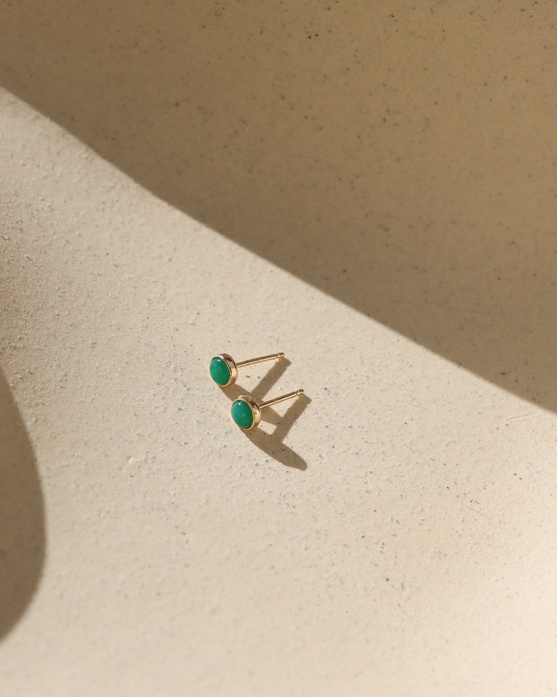 14k gold fill stud earrings with 4mm emerald stones