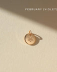 February birth flower charm in 14k gold fill.