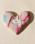 heart shaped eye pillow on a light background