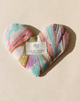 heart shaped eye pillow on a light background