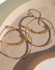 hammered hoops with Gigi chain accent, handmade by Token Jewelry in Eau Claire, Wisconsin