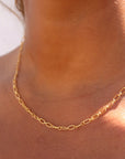 Model wearing 14k gold fill Brooklyn Chain