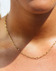 Model wearing 14k gold fill Brooklyn chain