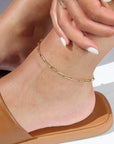 Model wearing 14k gold fill Chain Link anklet