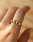 Alex chain ring, chain ring, statement ring, eau Claire wi, 14k gold filled, handmade