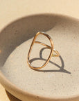 Olivia Ring - Token Jewelry - Oblong oval shape ring - 14k gold fill or sterling silver - locally handmade in our Eau Claire, WI studio