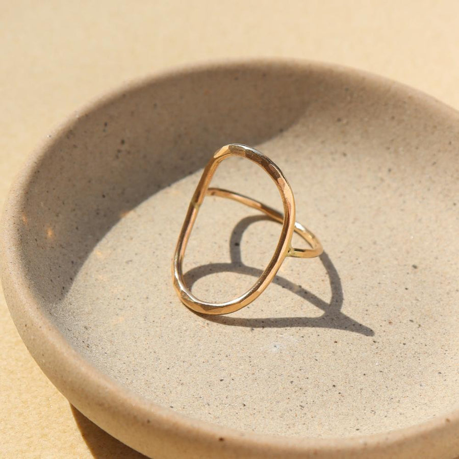 Olivia Ring - Token Jewelry - Oblong oval shape ring - 14k gold fill or sterling silver - locally handmade in our Eau Claire, WI studio