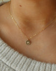 14k gold fill Birth Flower Necklace. Handmade in Eau Claire Wisconsin.