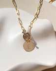 Chain Link Toggle Necklace with Monogram