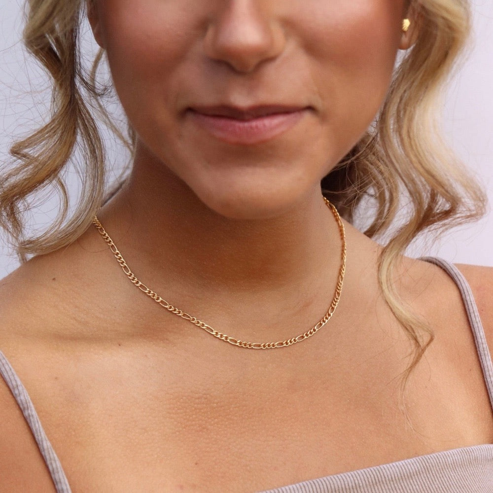 Model Wearing 14k gold fill Gigi chain