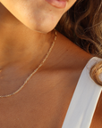 Model wearing 14k gold fill Callie chain