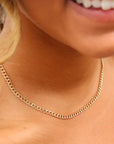 Model wearing 14k gold fill Demi Alexandra chain