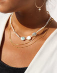 Model wearing Elle necklace