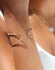 Model wearing 14k gold fill Sundari cuff