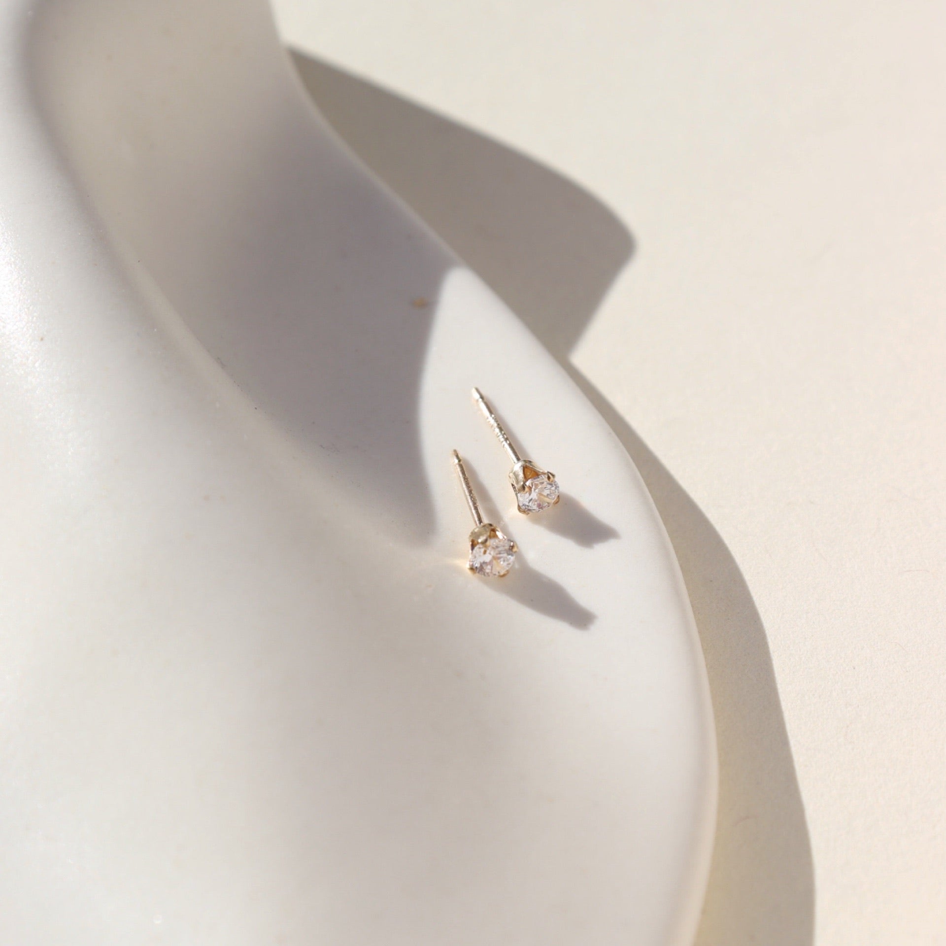 Quinn Stud Earrings. Sterling Silver or 14k Gold Fill. Token Jewelry, handmade, hypoallergenic and waterproof.