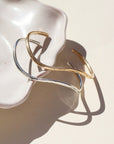 Sterling silver plus Gold Fill Swell Cuff