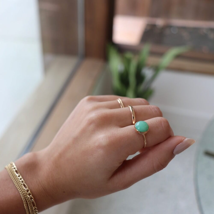  lucky ring, Chrysoprase gemstone, gemstone ring, sea foam green gemstone ring, handmade ring, token jewelry, women's fashion