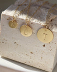 Small Monogram Disc Necklace (3/8")