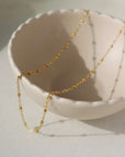 14k gold fill gold beaded delicate chain made by Token Jewelry in Eau Claire, Wisconsin