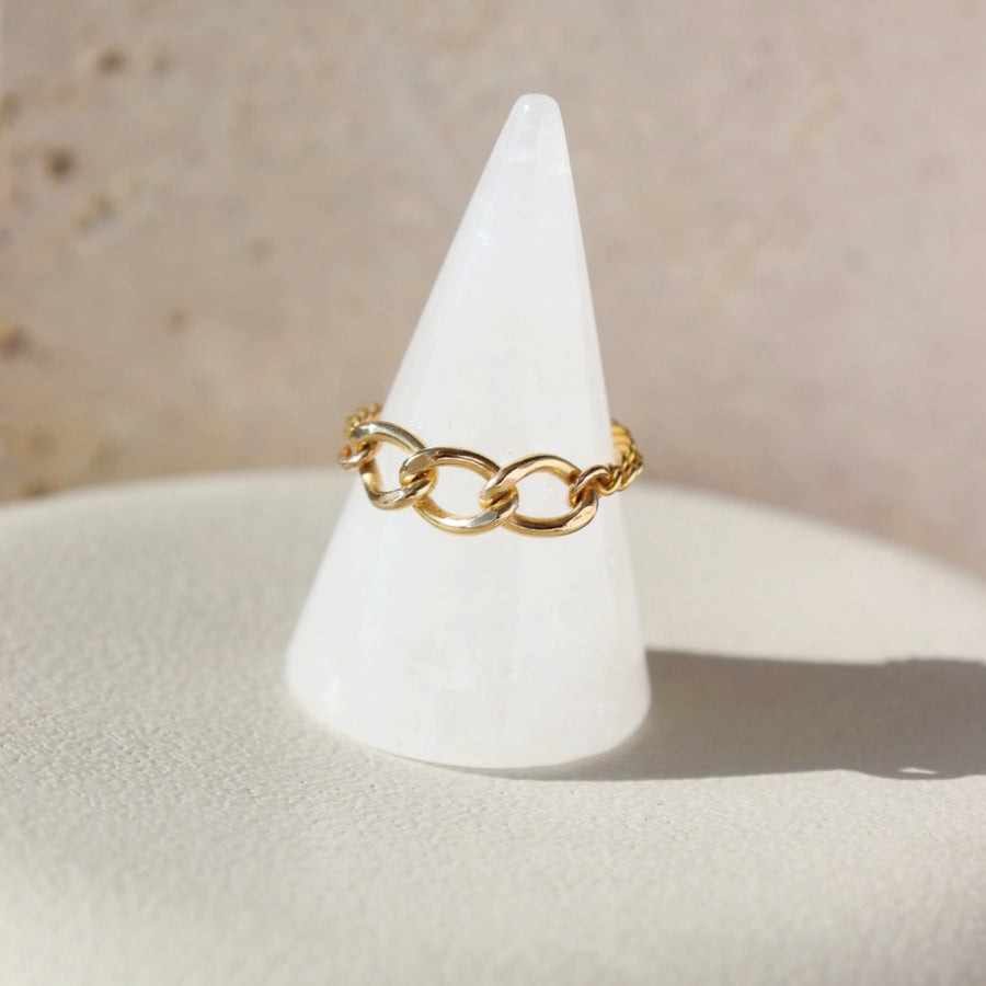 Alex chain ring, chain ring, statement ring, eau Claire wi, 14k gold filled, handmade