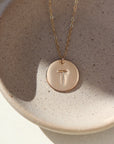 Large Monogram Disc Necklace (5/8")